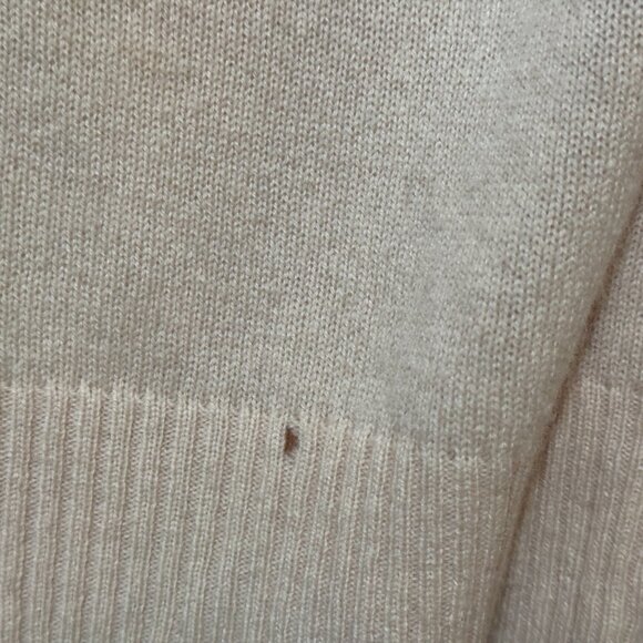 100% Cashmere Button-Down Cardigan Sweater, Blush Pink, Juniors L, Circa 1990s - Picture 12 of 16